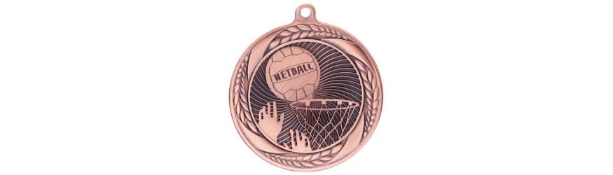 TYPHOON NETBALL MEDAL 55MM - GOLD, SILVER & BRONZE TYPHOON NETBALL MEDAL 55MM - GOLD, SILVER & BRONZE